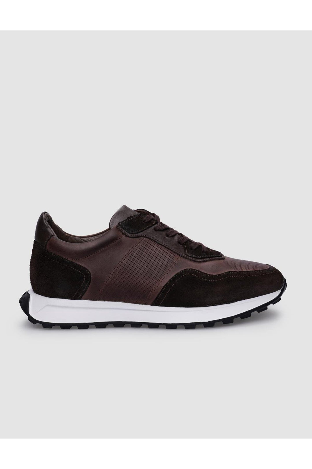 Cabani Shoes %100 Cuir véritable Baskets pour hommes à lacets marron - Marron