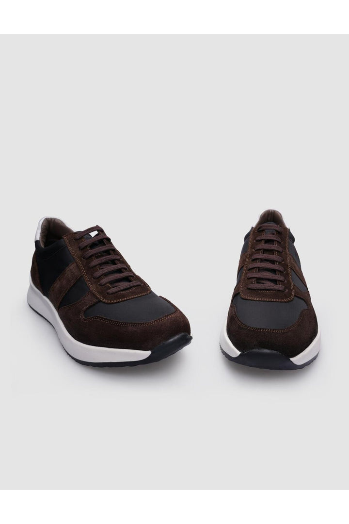 Cabani Shoes %100 Cuir véritable Botte en suède marron à lacets pour homme - Marron