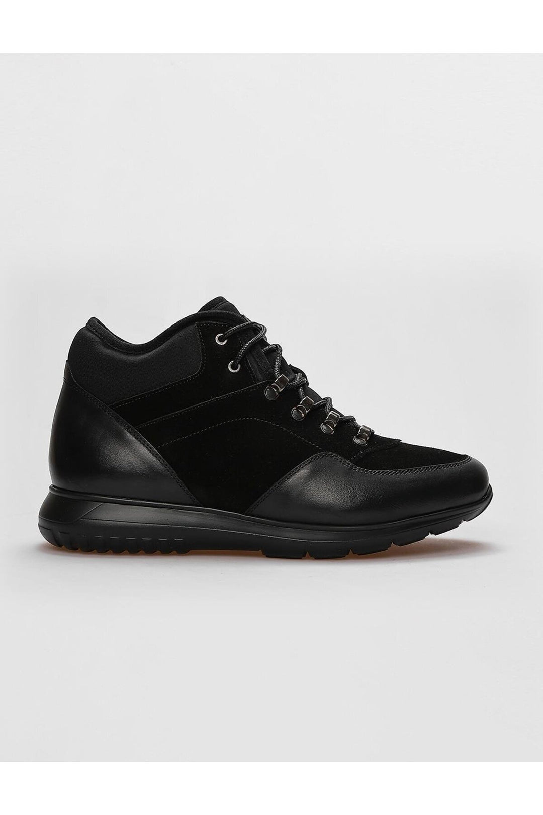 Cabani Shoes Bottines quotidiennes pour hommes en cuir véritable noir avec lacets et fourrure. - Multicolore