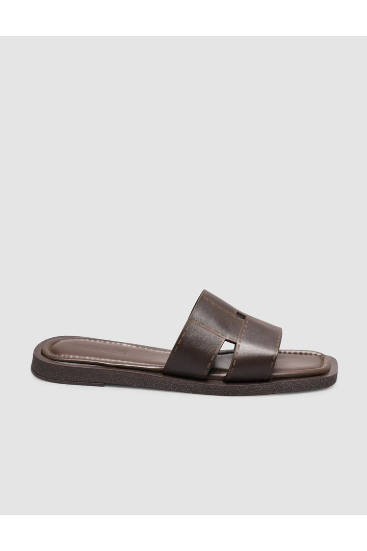 Cabani Shoes Sandales pour femmes en cuir véritable respirant marron - Multicolore