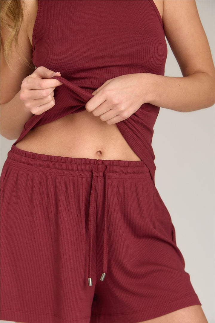 Lovely Things Pantalon de pyjama caraco CAROL - Bordeaux