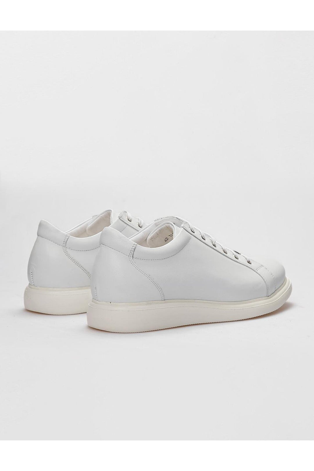 Cabani Shoes Chaussures de sport pour hommes en cuir véritable blanches à lacets - Blanc