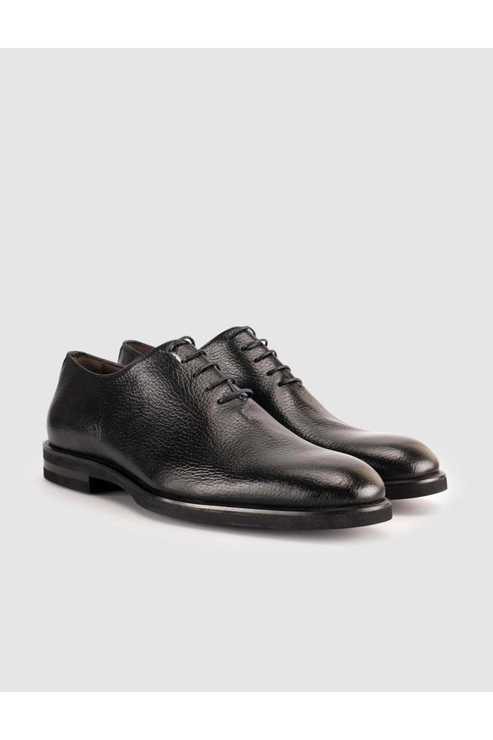 Cabani Shoes Chaussures classiques à lacets pour hommes en cuir véritable premium noires - Noir