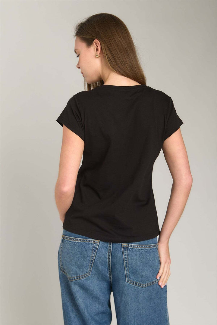 Lovely Things INA Basic T-shirt Haut de Vêtement Pyjama - Noir