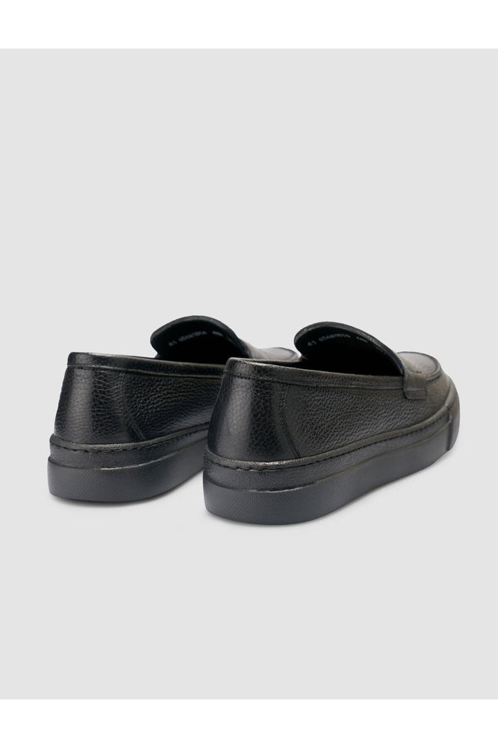 Cabani Shoes %100 Cuir véritable Mocassins pour hommes à bande noire - Noir