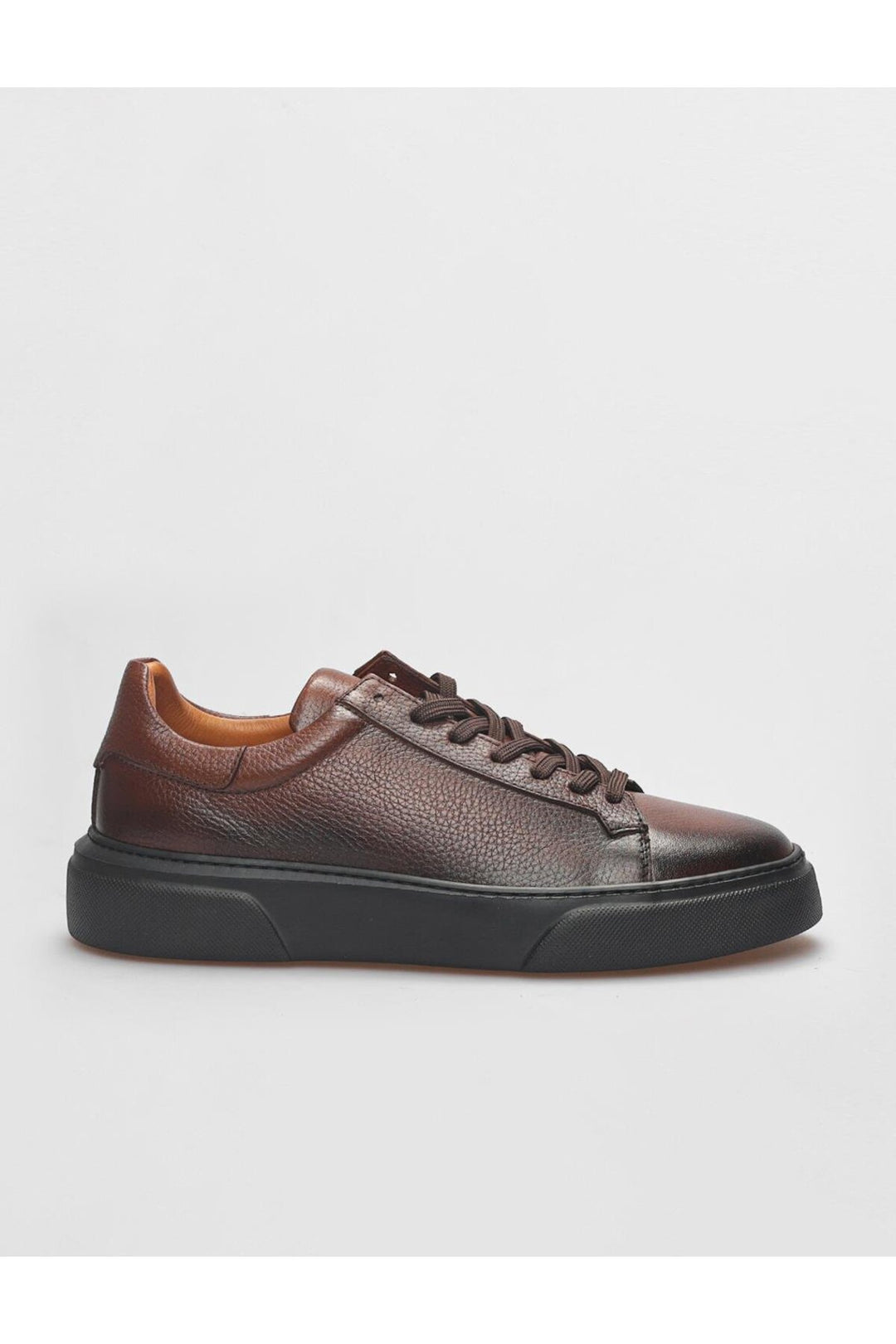 Cabani Shoes Savona Chaussures de sport pour hommes en cuir véritable marron à lacets - Tabac