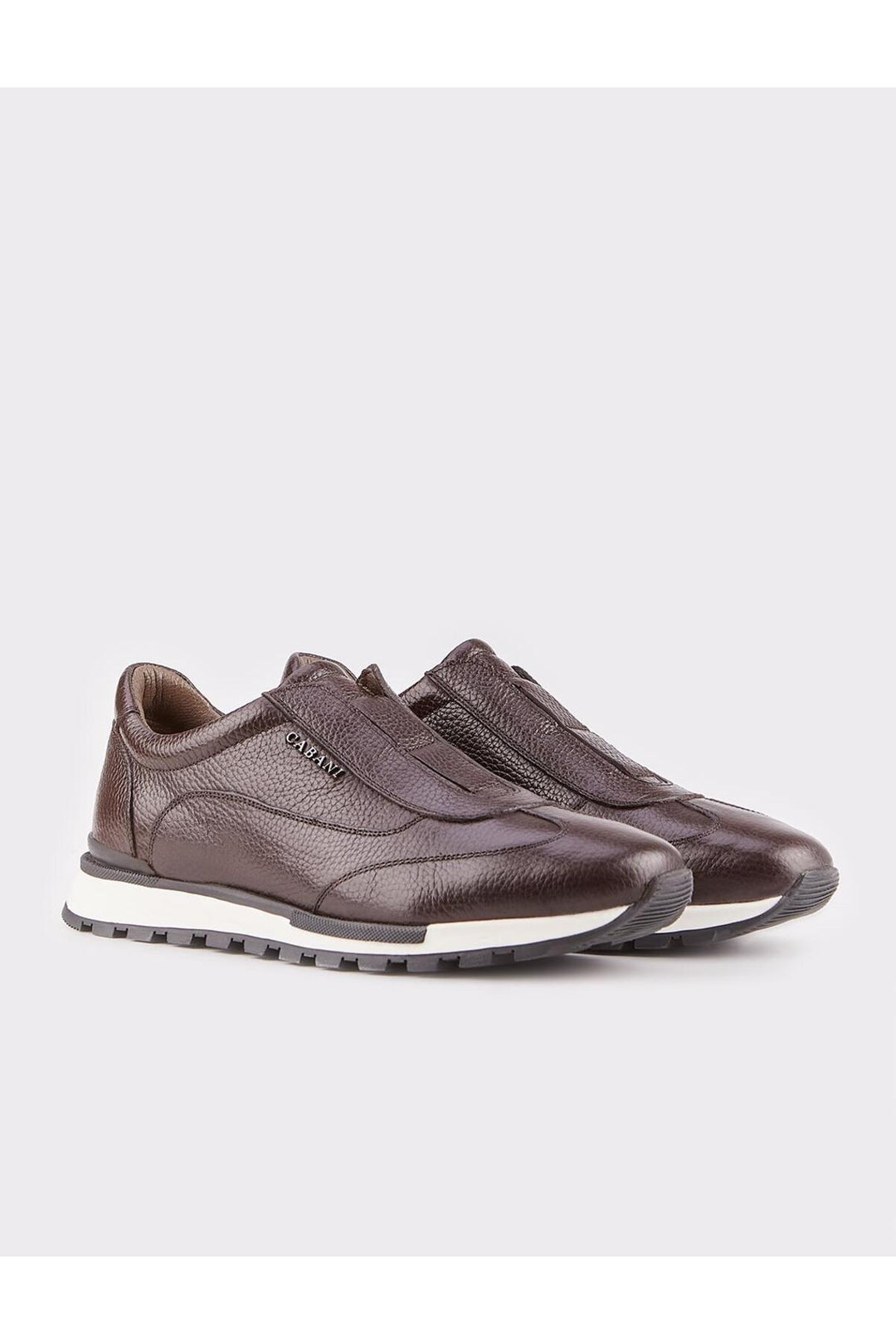 Cabani Shoes Chaussures de sport en cuir véritable à semelle thermo, marron pour homme. - Marron