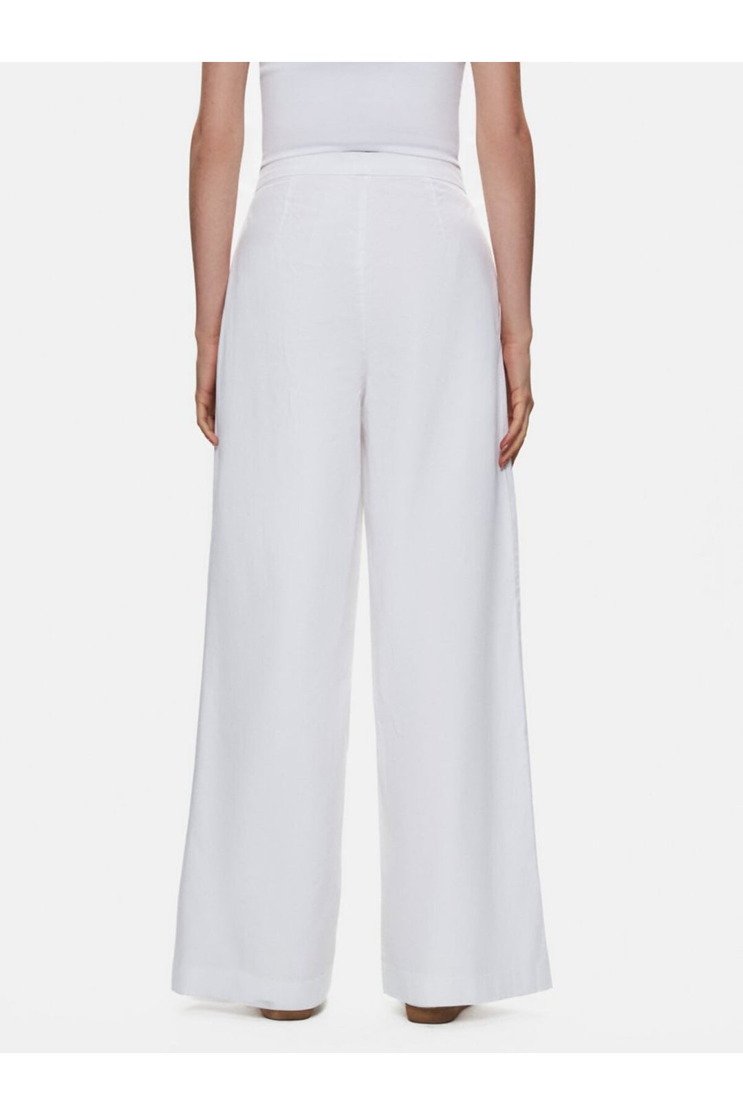 LTB Pantalon basique blanc jambes larges