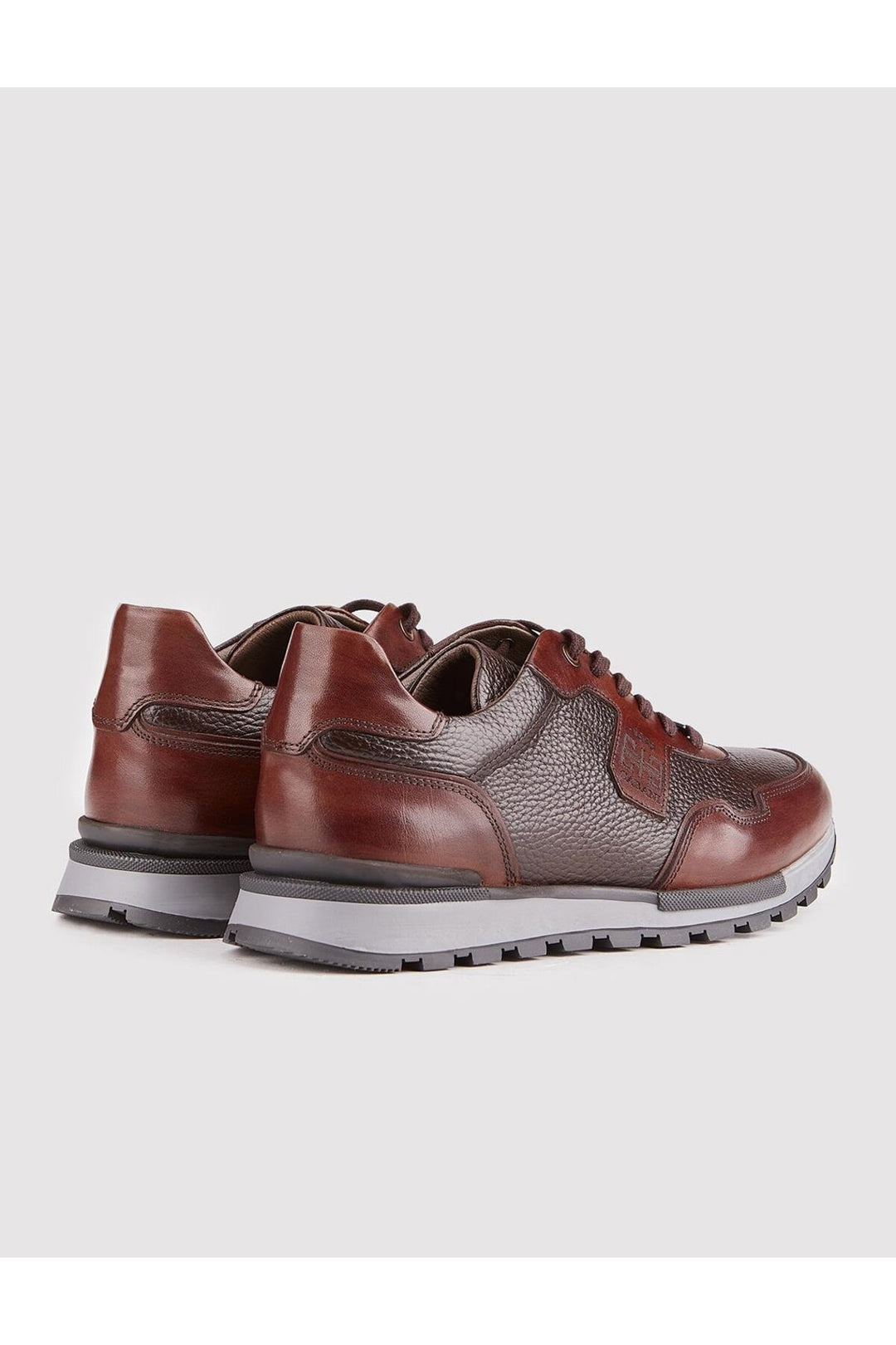 Cabani Shoes Chaussures de sport pour hommes en cuir véritable marron à lacets - Marron