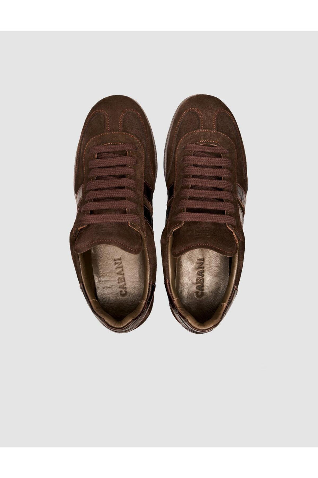 Cabani Shoes Baskets pour femmes en cuir suédé véritable marron 100% - Marron