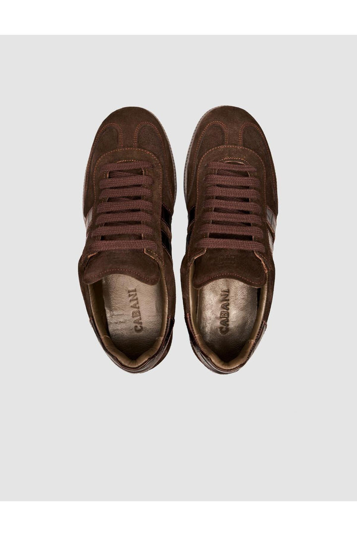 Cabani Shoes Baskets pour femmes en cuir suédé véritable marron 100% - Marron