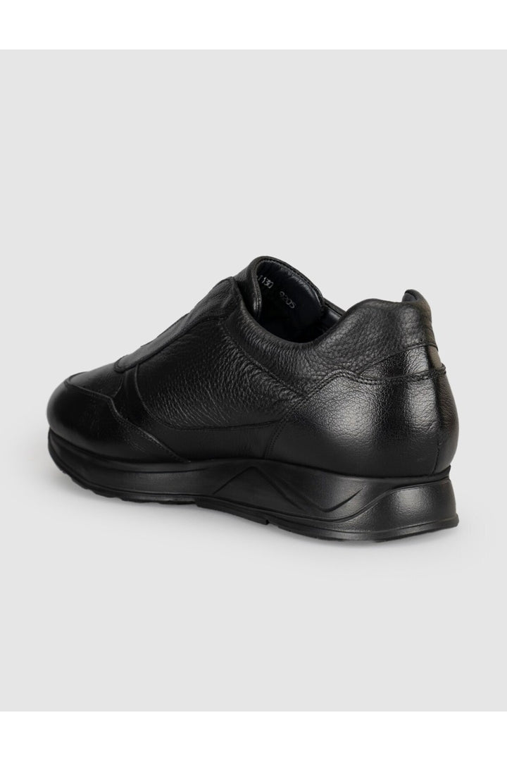 Cabani Shoes Bottines décontractées pour hommes en cuir véritable noir avec fourrure, sans lacets. - Multicolore