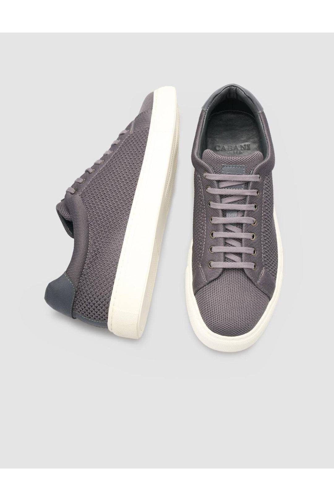 Cabani Shoes Chaussures de sport pour hommes en tricot gris avec lacets - Gris