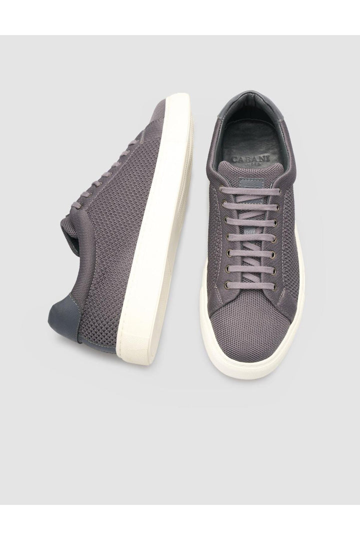 Cabani Shoes Chaussures de sport pour hommes en tricot gris avec lacets - Gris