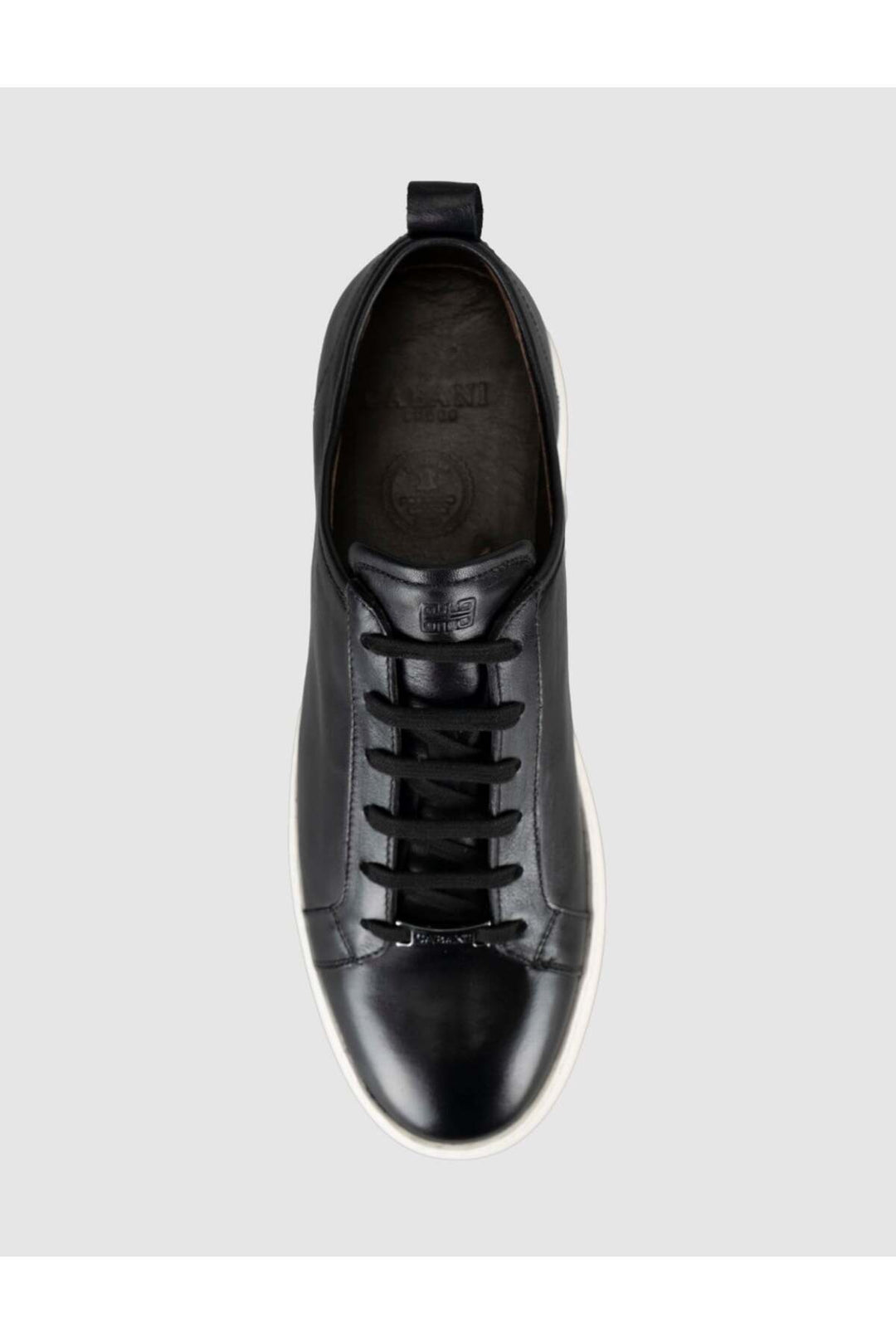 Cabani Shoes Baskets homme en cuir de veau véritable noir à lacets. - Multicolore
