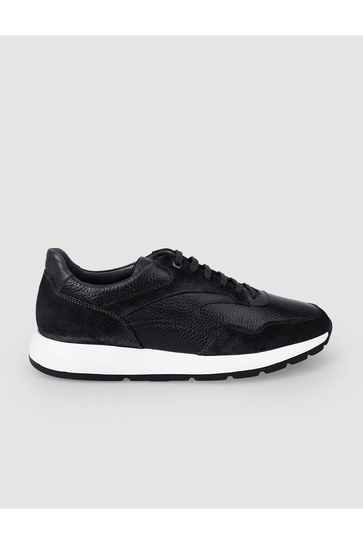 Cabani Shoes Aspen %100 Cuir Véritable Chaussures de Sport Noires pour Hommes - Noir