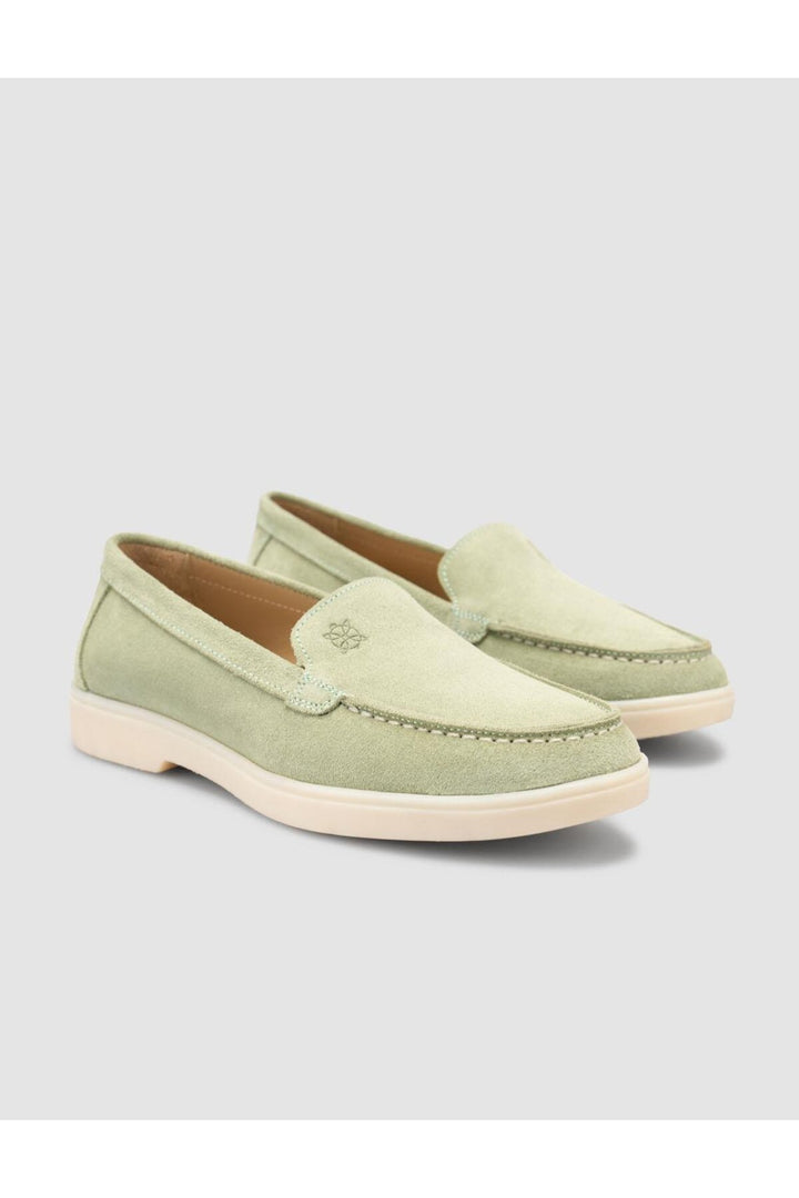 Cabani Shoes MonaMae 100% Cuir Véritable Vert Suédé Mocassins Femme - Vert