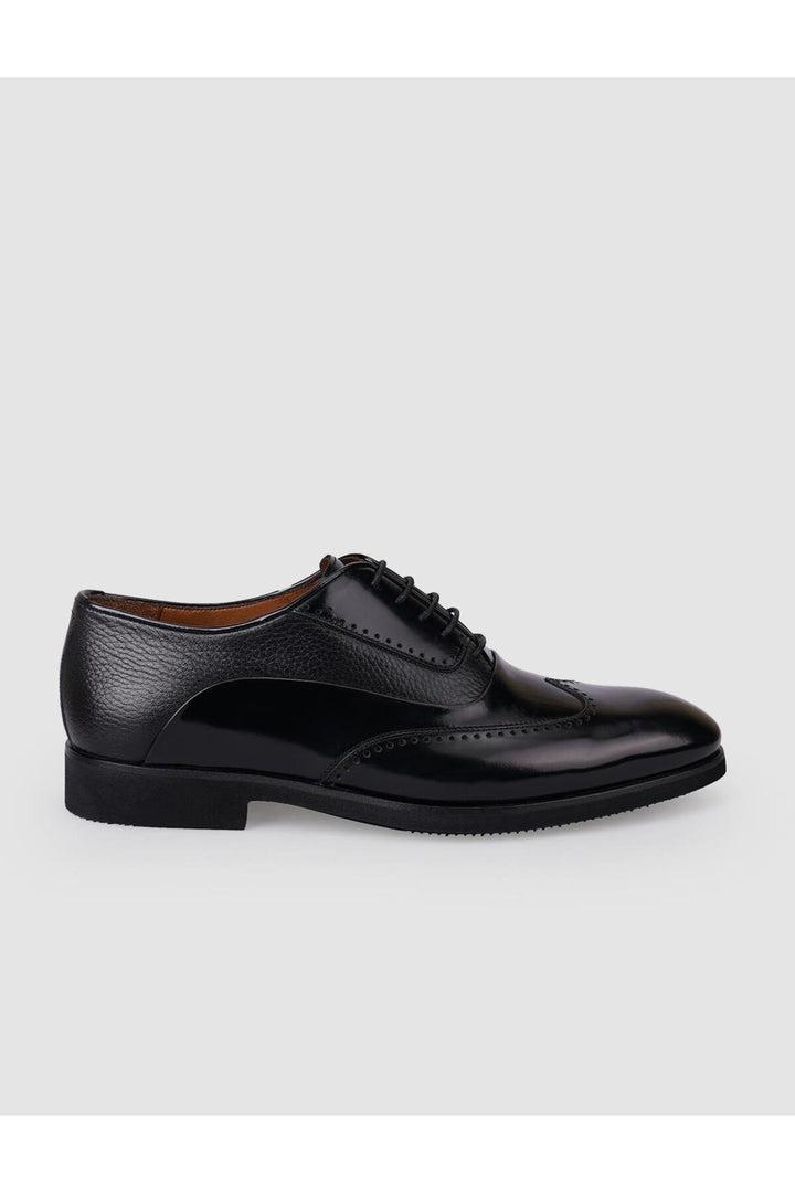 Cabani Shoes Chaussures classiques pour hommes en cuir véritable noir à lacets ouverts 100% - Multicolore
