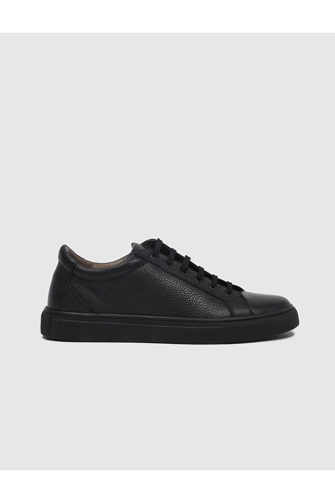 Cabani Shoes Chaussures de sport pour hommes en cuir véritable noires à lacets - Noir