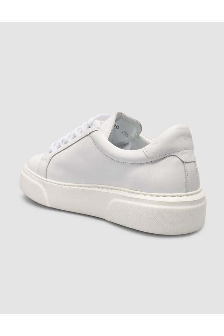 Cabani Shoes MonaMae Baskets Femme en Cuir Véritable Blanc 100% - Blanc