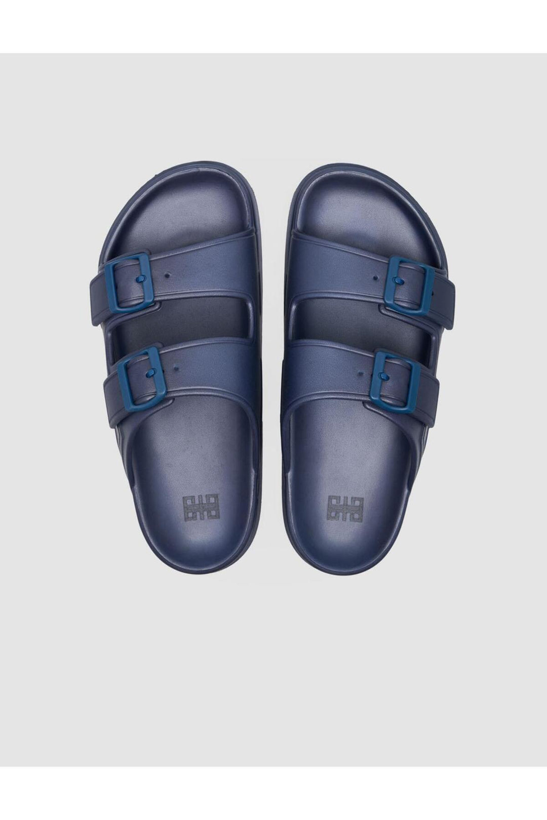 Cabani Shoes Capri Premium Sandales pour hommes à double boucle en Bleu marine Eva - Multicolore