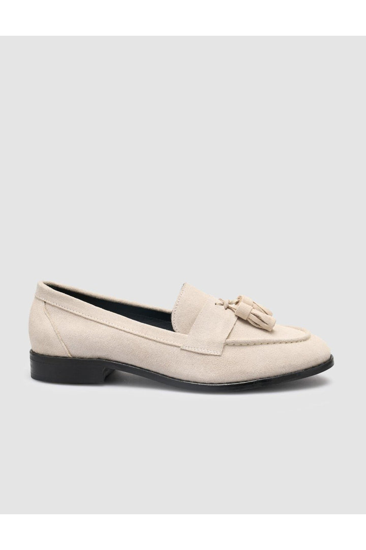 Cabani Shoes %100 Cuir véritable Mocassins en suède beige pour femmes - Beige