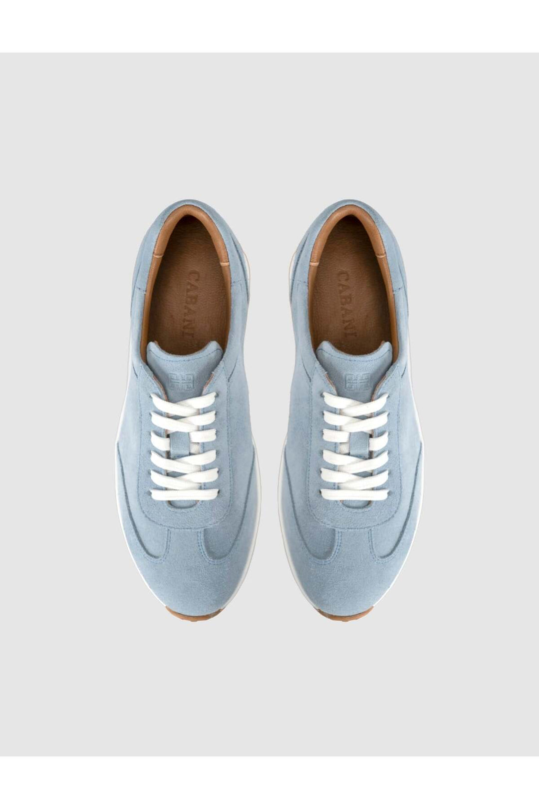 Cabani Shoes Baskets femme en cuir suédé bleu glacier - Multicolore