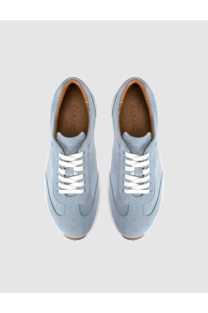 Cabani Shoes Baskets femme en cuir suédé bleu glacier - Multicolore