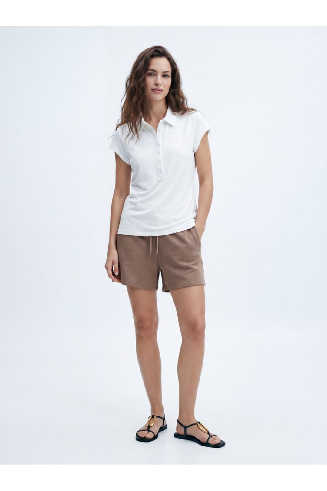 LTB Short en tricot extensible marron à coupe décontractée. - Marron
