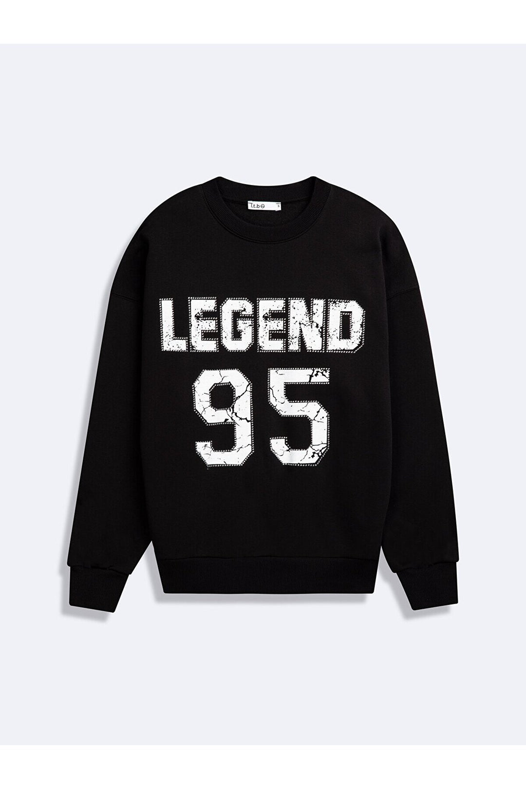 LTB Sweat-shirt noir imprimé à manches longues et col zéro