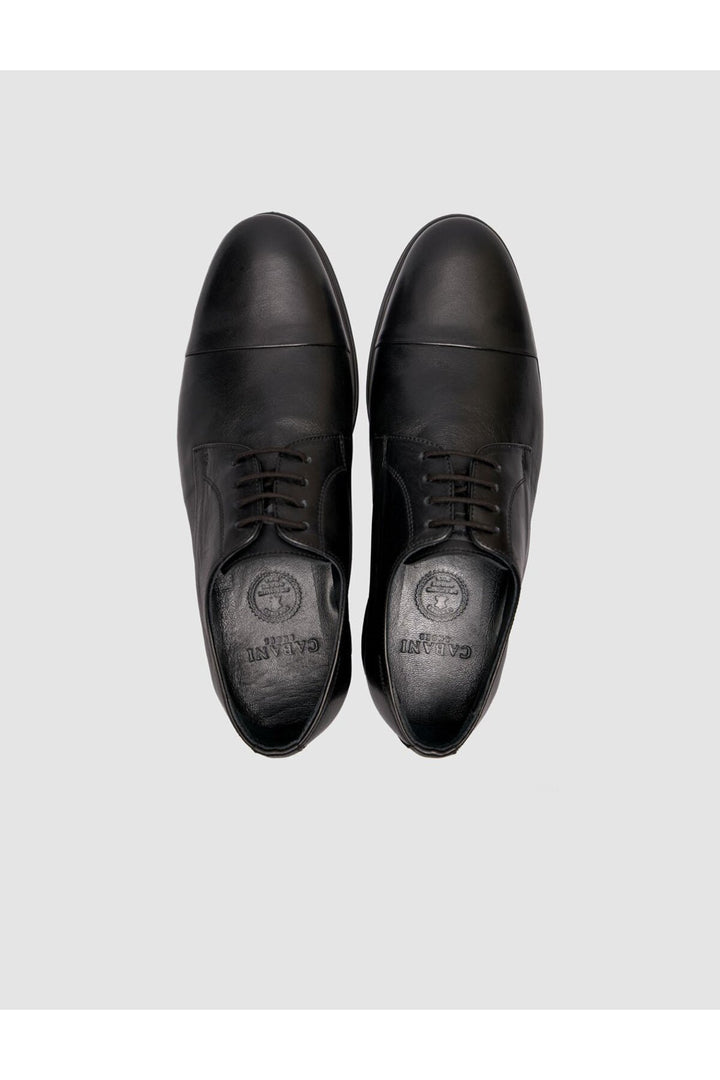 Cabani Shoes Chaussures classiques à lacets en cuir véritable de veau noir - Multicolore