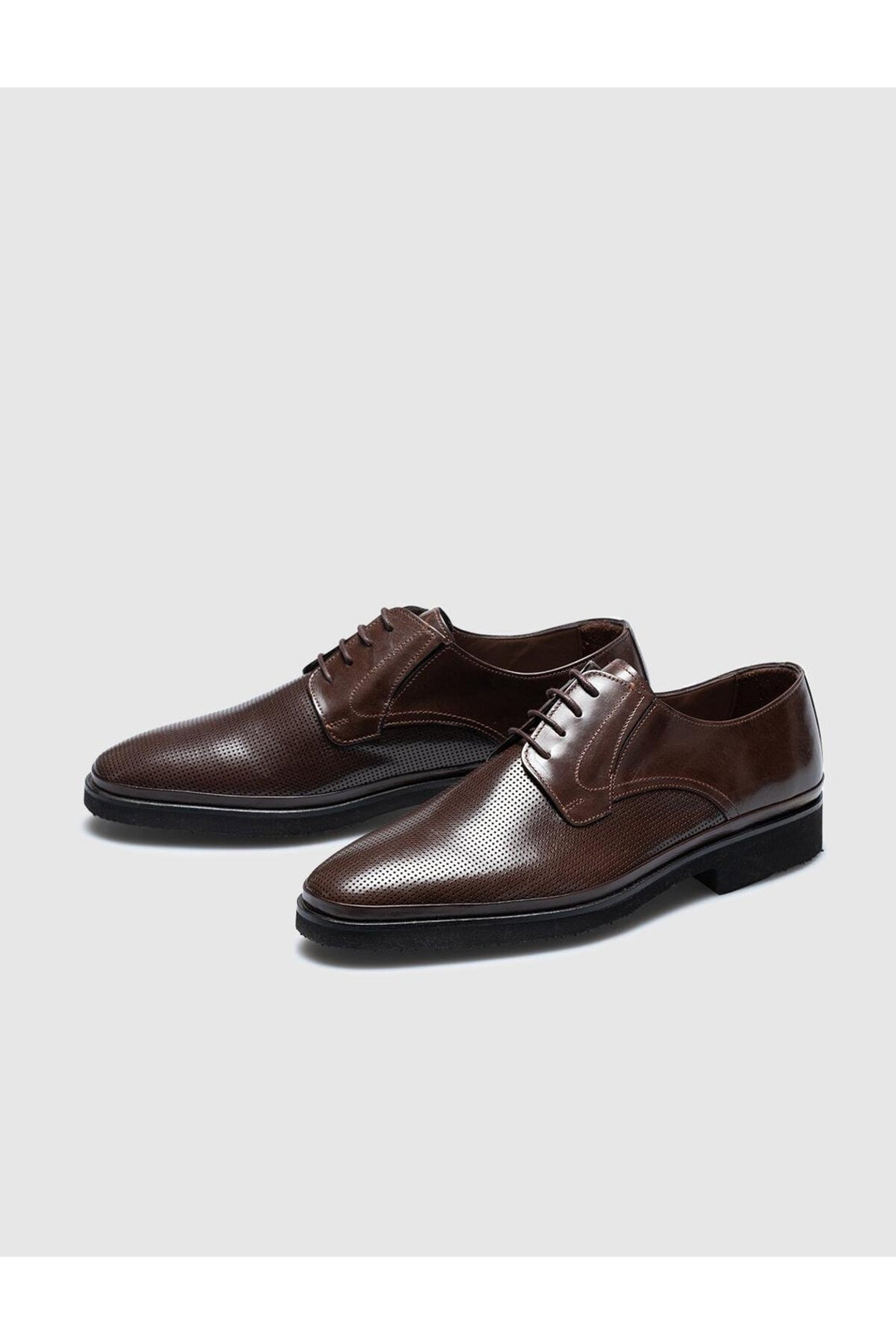 Cabani Shoes Chaussures classiques pour hommes en cuir véritable marron à lacets - Multicolore