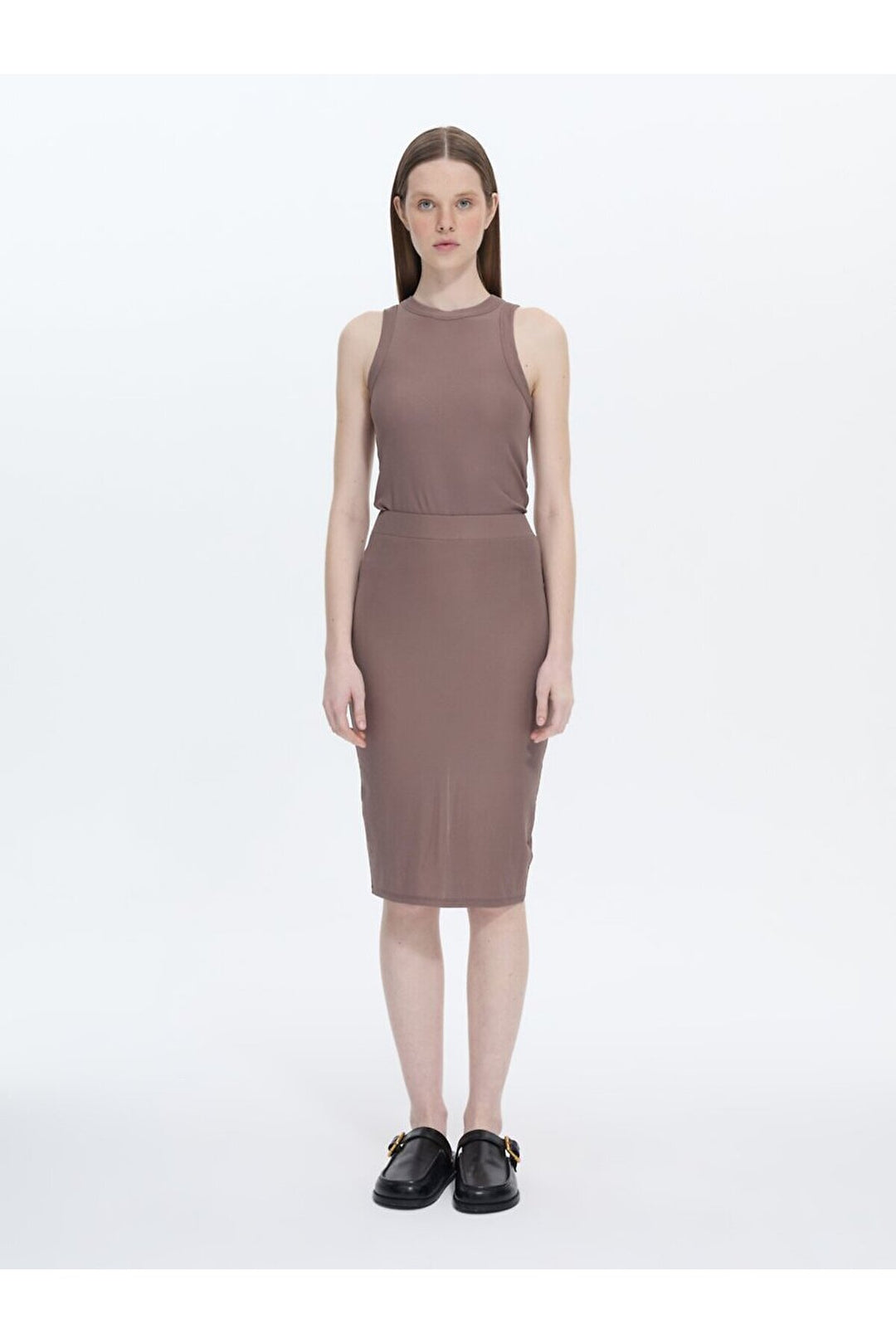 LTB Jupe violette fendue côtelée
