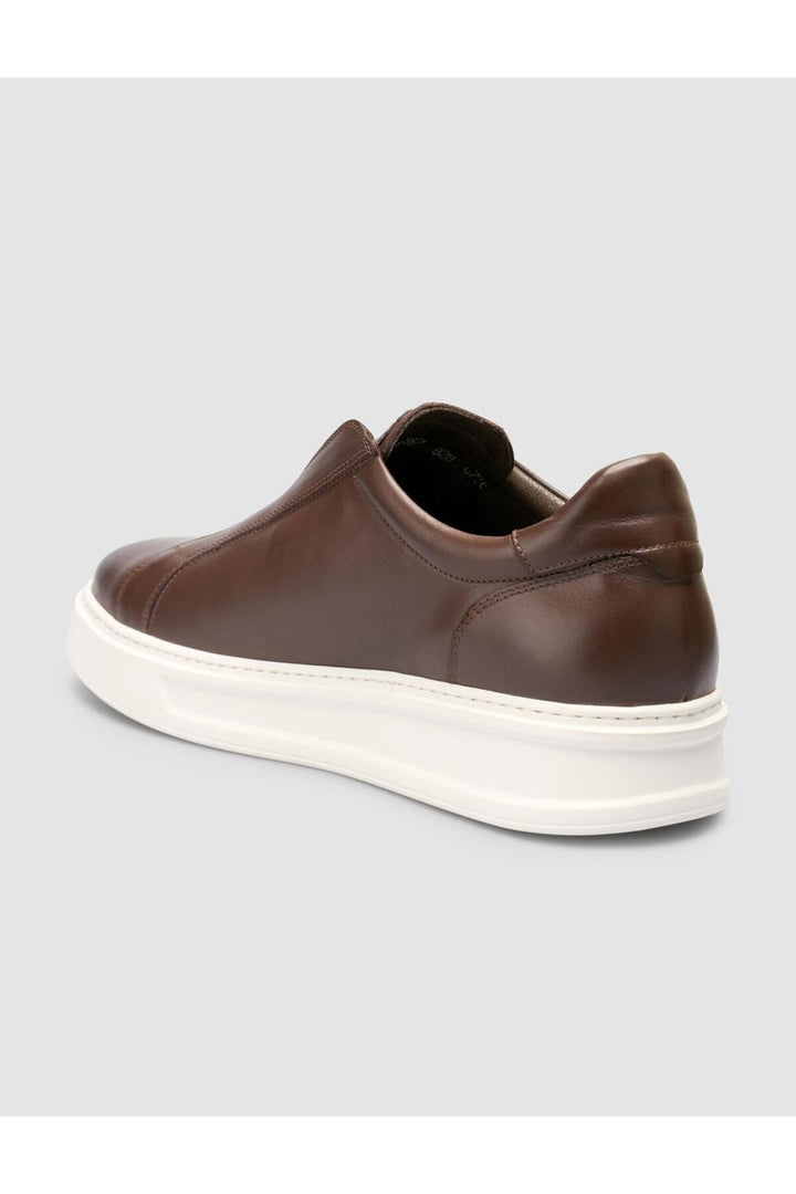 Cabani Shoes %100 Cuir véritable Chaussures de sport pour hommes marron à lacets - Marron