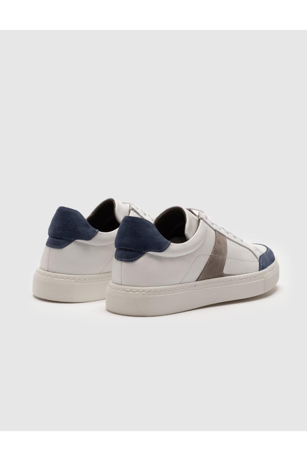 Cabani Shoes Chaussures de sport pour hommes en cuir véritable blanches à lacets - Blanc