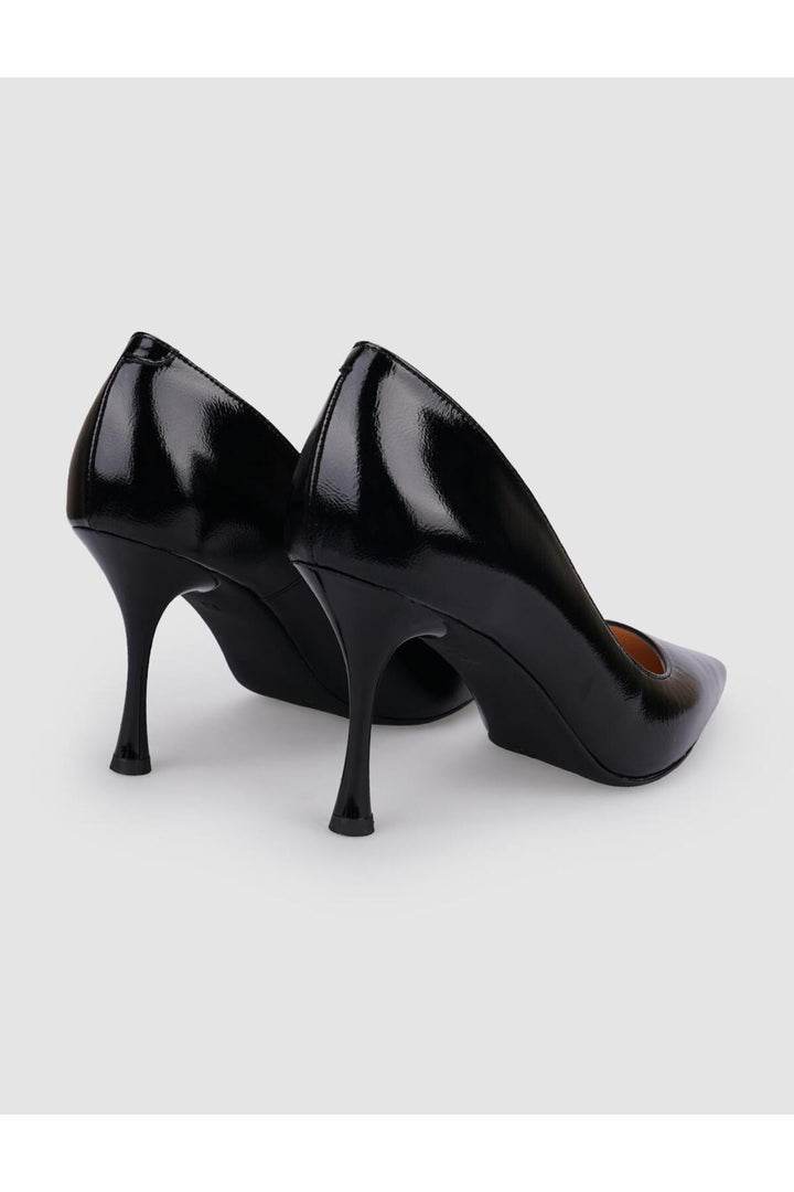 Cabani Shoes %100 Cuir véritable Escarpin noir verni pour femme - Noir