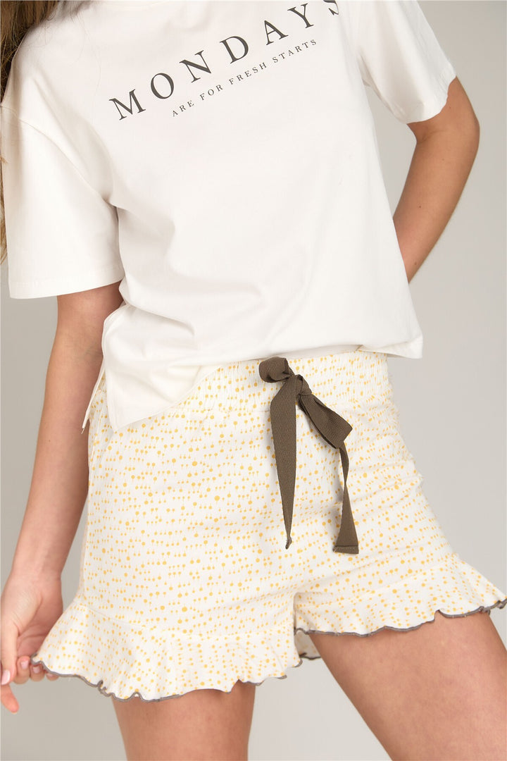 Lovely Things Ensemble de t-shirts à manches courtes en tricot BLOOM Ensemble de pyjamas - Jaune