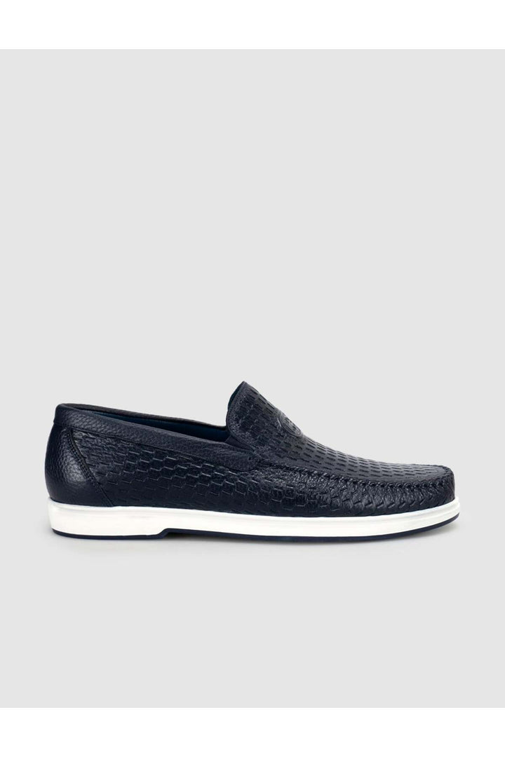 Cabani Shoes Chaussures de ville pour hommes en cuir véritable à motif crocodile bleu marine - Bleu marine