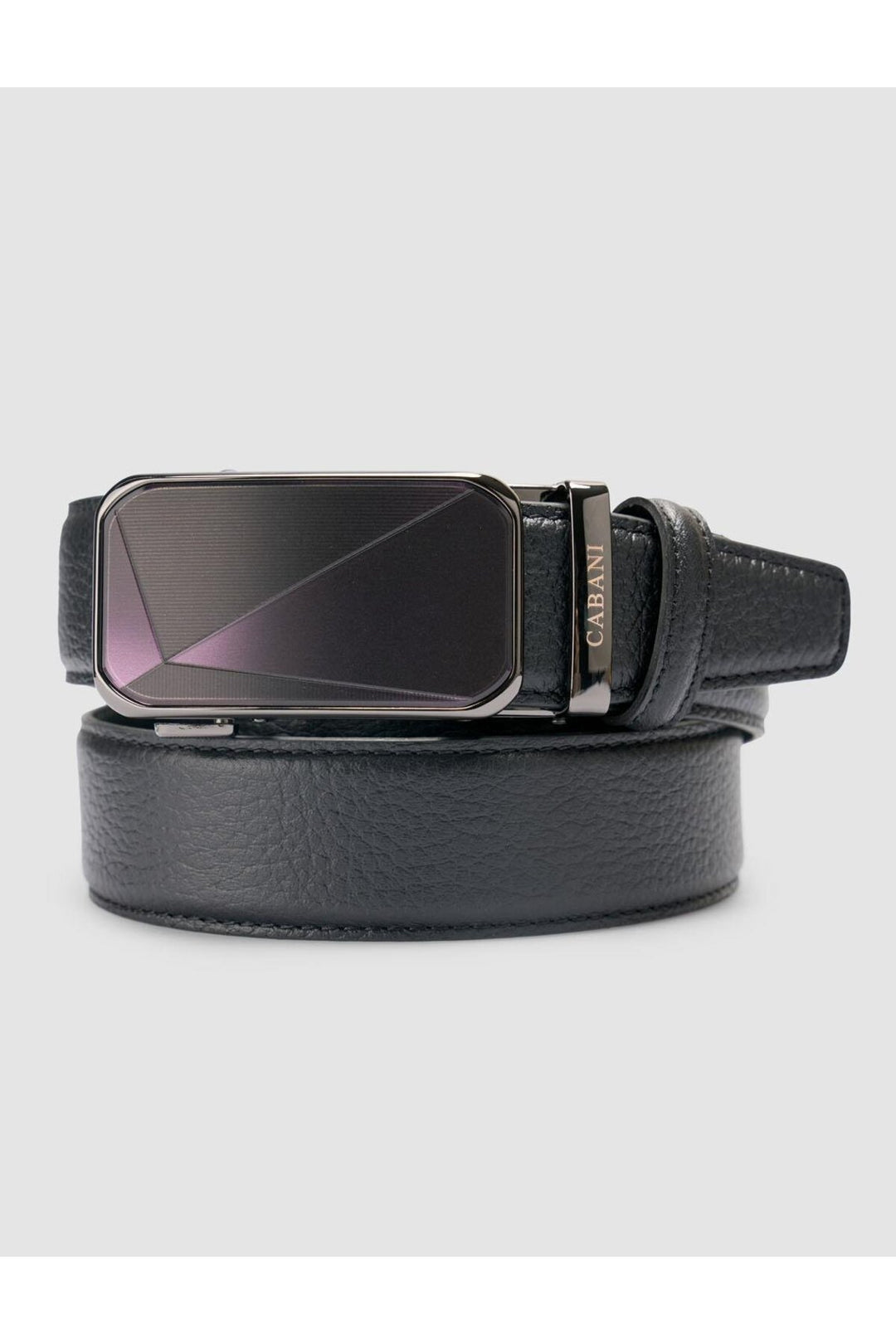 Cabani Shoes Ceinture pour homme en cuir véritable noir avec boucle colorée de 3,5 cm. - Multicolore