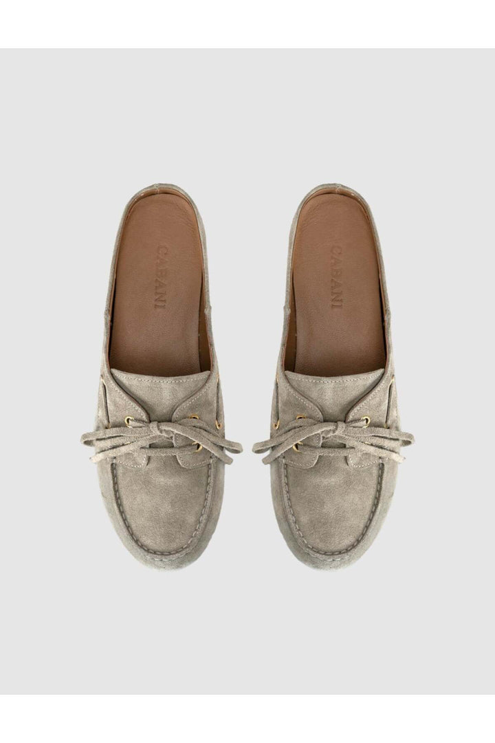Cabani Shoes Mule loafer femme en cuir suédé beige - Multicolore