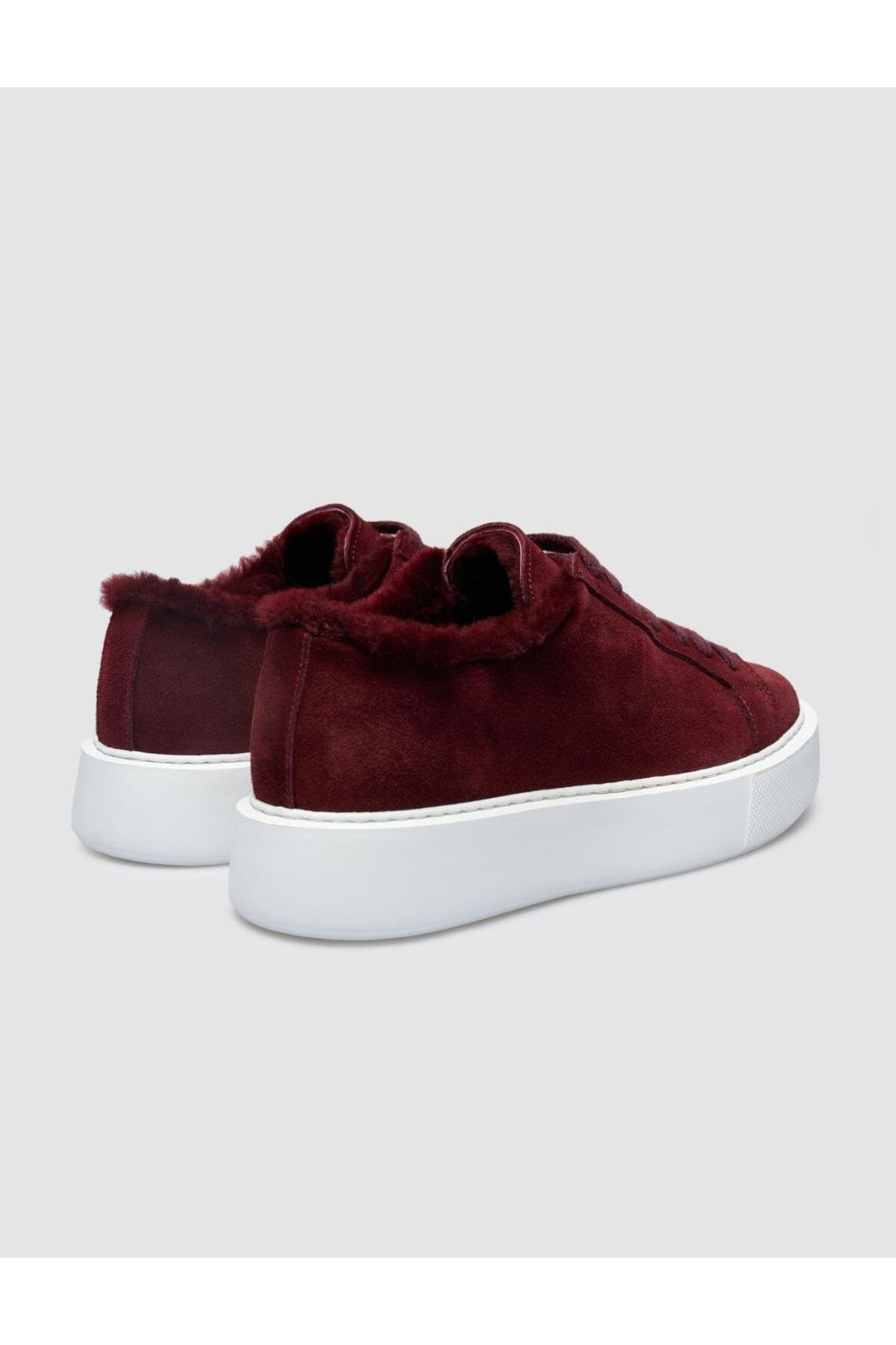 Cabani Shoes %100 Cuir véritable Botte en suède bordeaux avec fourrure pour femme - Bordeaux