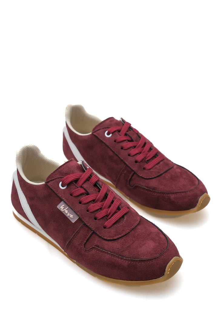 Wavelys ALESSIA Baskets en suède pour femmes chaussures de ville - Bordeaux