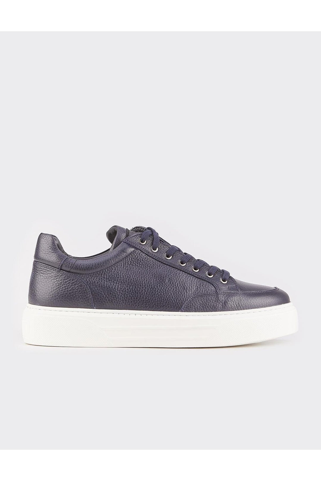 Cabani Shoes Chaussures de sport pour hommes en cuir véritable bleu marine à lacets, design spécial pour l'hiver. - Bleu marine