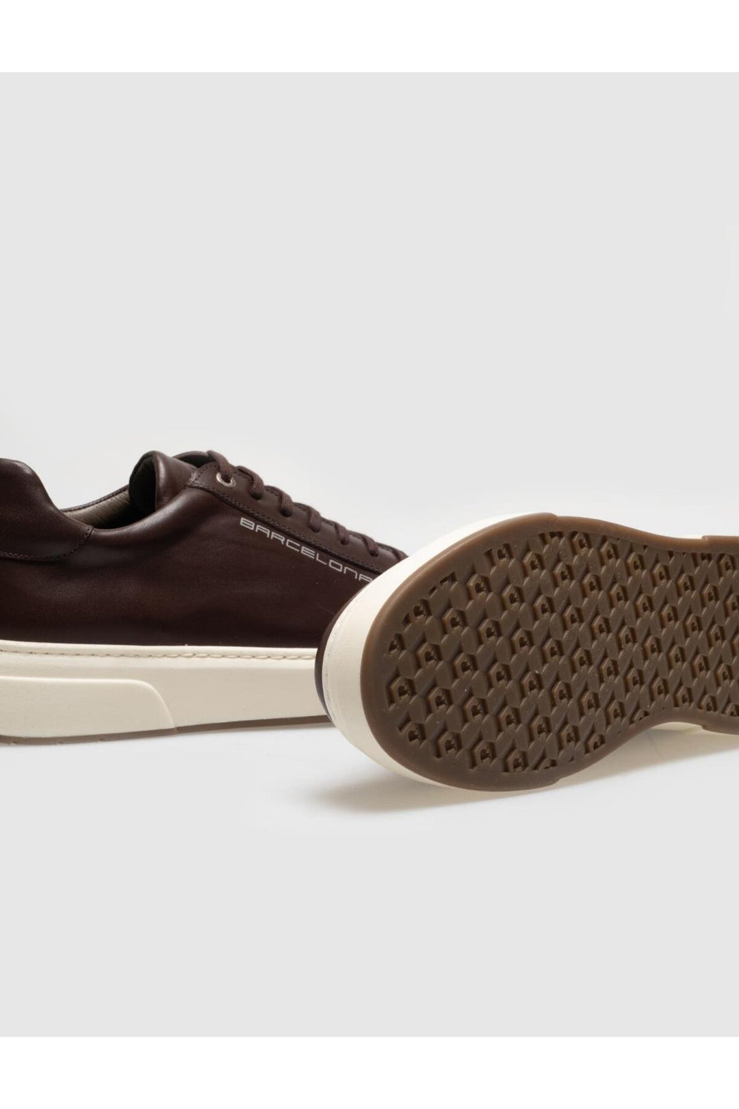 Cabani Shoes Chaussures de sport pour hommes en cuir véritable marron à lacets - Marron