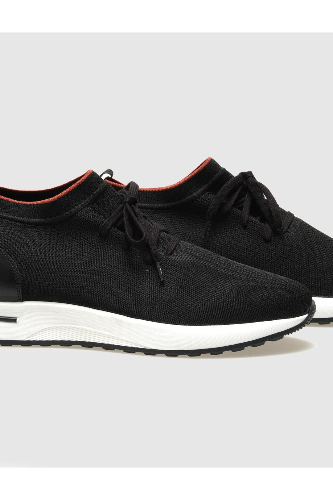 Cabani Shoes Chaussures de sport pour hommes en tricot noir avec lacets - Noir