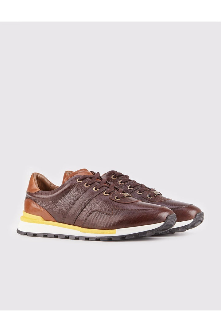Cabani Shoes Chaussures de ville pour hommes en cuir véritable marron à lacets - Marron