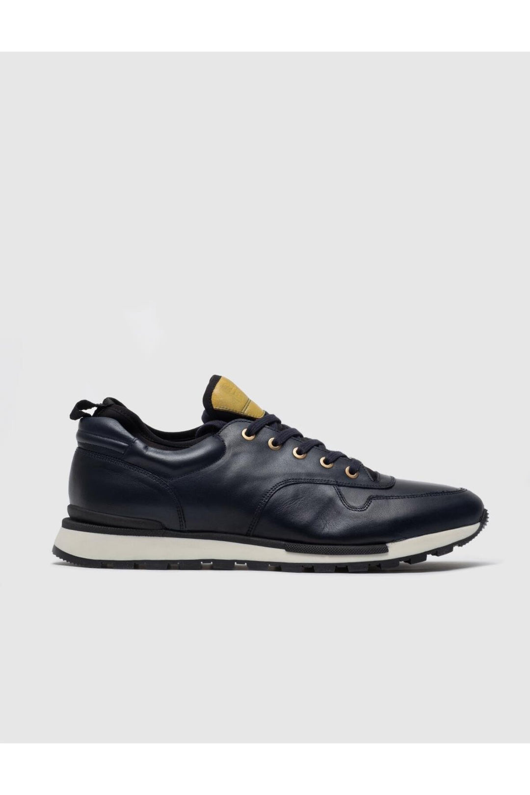 Cabani Shoes Chaussures de sport pour hommes en cuir véritable bleu marine à lacets, design spécial. - Bleu marine
