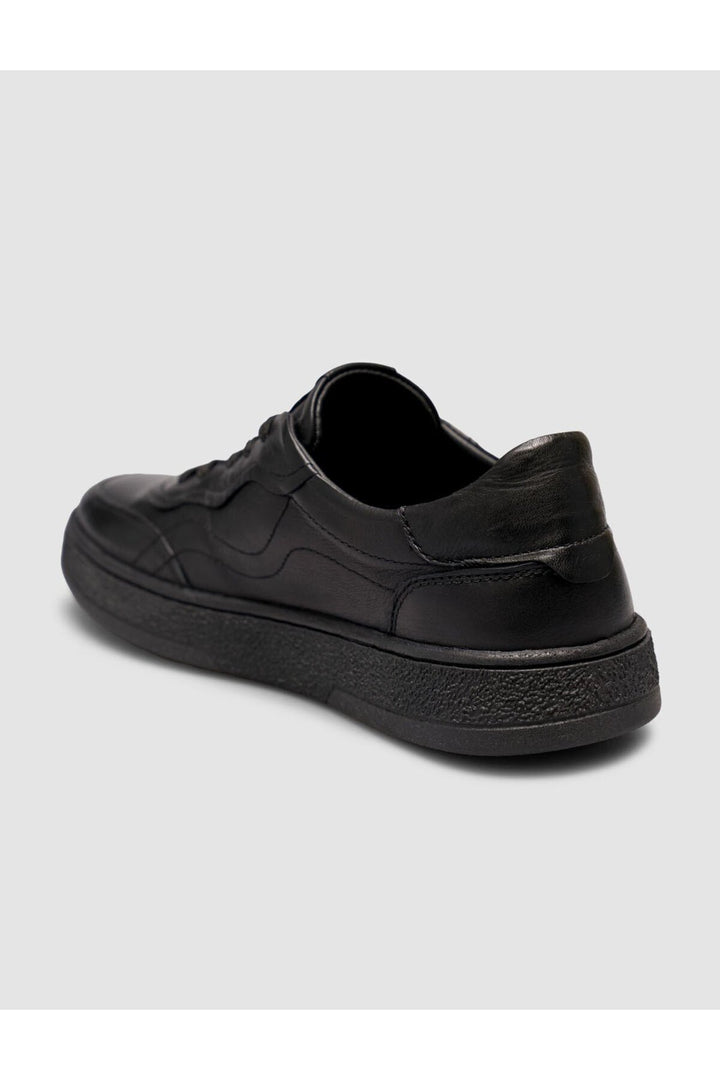 Cabani Shoes Baskets femme en cuir véritable noir à lacets - Multicolore