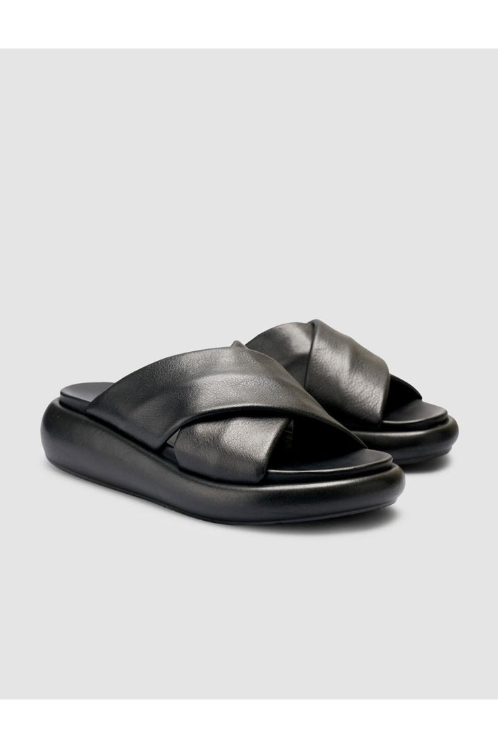 Cabani Shoes %100 Cuir véritable Sandales noires pour femmes - Noir