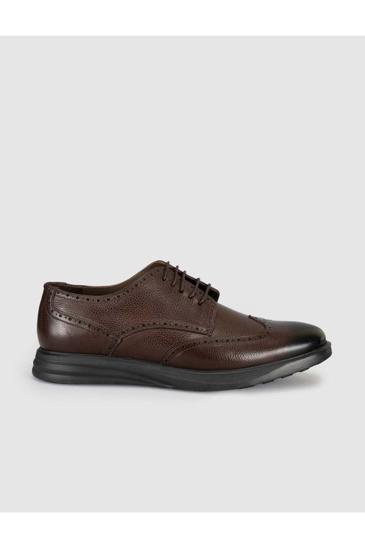 Cabani Shoes Chaussures Oxford pour hommes en cuir véritable marron - Multicolore